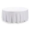 120" Round Polyester Tablecloth, White