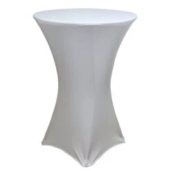 Spandex Fitted Stretch Table Cover For 30" Cocktail Table, Silver