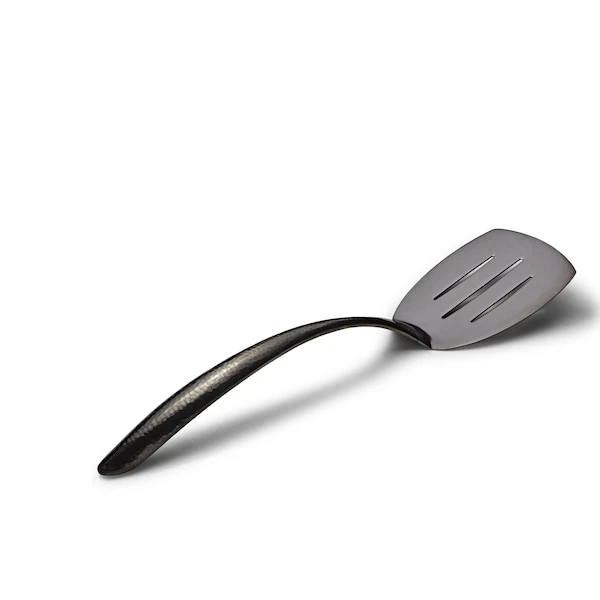Ez Use Banquet Serving Slotted Turner Hammer Finish 14.75" - Black