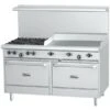 G60-2G48RR Liquid Propane 2 Burner 60in Range With 48in Griddle And 2 Standard Ovens - 214000 BTU