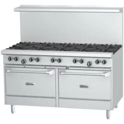 U.S. Range U60-10RR Liquid Propane 10 Burner 60in Range With 2 Standard Ovens - 396000 BTU