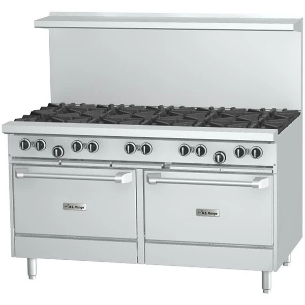 U.S. Range U60-10RR Liquid Propane 10 Burner 60in Range With 2 Standard Ovens - 396000 BTU