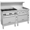 Vulcan Endurance 6 Burner 72in Liquid Propane Thermostatic Range W 36in Griddle 2 Std Ovens-310000 BTU