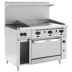 Wolf Natural Gas 48in Manual Range W 2 Burners 36in Right Side Griddle And Standard Oven-155000 BTU