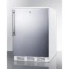 Summit Built In Undercounter All Refrigerator W/Lock 5.5 Cu. Ft. White/Stainless Steel