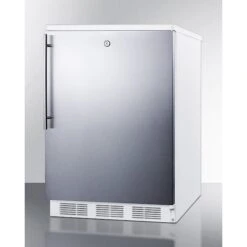Summit Built In Undercounter All Refrigerator W/Lock 5.5 Cu. Ft. White/Stainless Steel