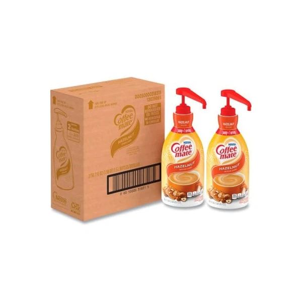 Nestlé® Coffee Mate® Liquid Coffee Creamer, Hazelnut, 1.5 Liter Pump Bottle, 2/Carton