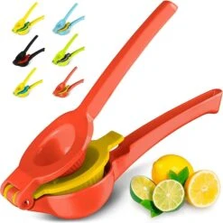 Lemon Lime Squeezer, 2in1 Metal RedYellow