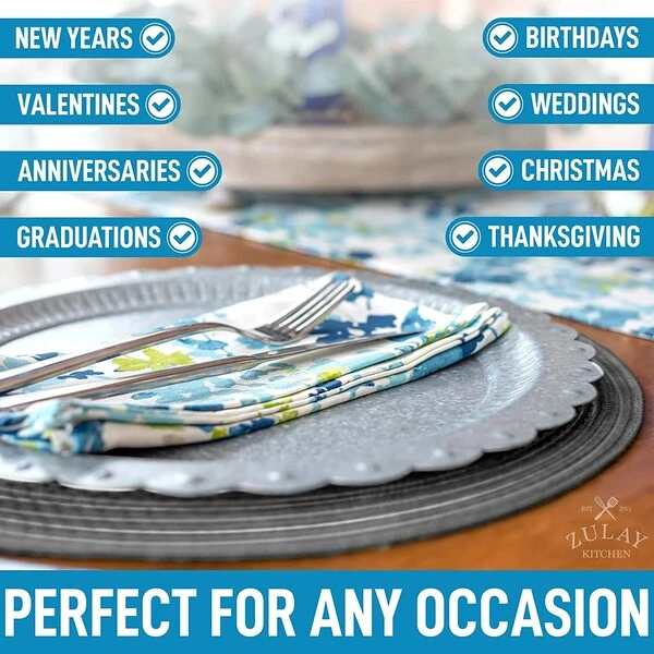 Round Placemats Braided Set Of 6 Grey - Image 2