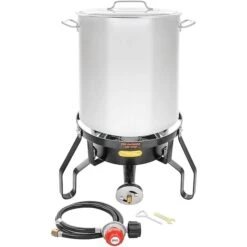 Concord Polished Stainless Steel Stock Pot Brewing Kettle Large, 60 Quart