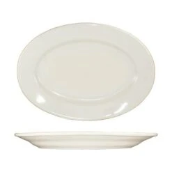 11 1/2 In X 8 1/4 Roma™ American White Platter With Rolled Edging, PK12