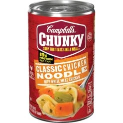 Campbell's Chunky Classic Chicken Noodle Easy Open Soup 18.6 Oz., PK12