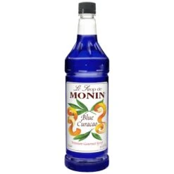 Monin Blue Curacao Syrup 1 Liter Bottle, PK4