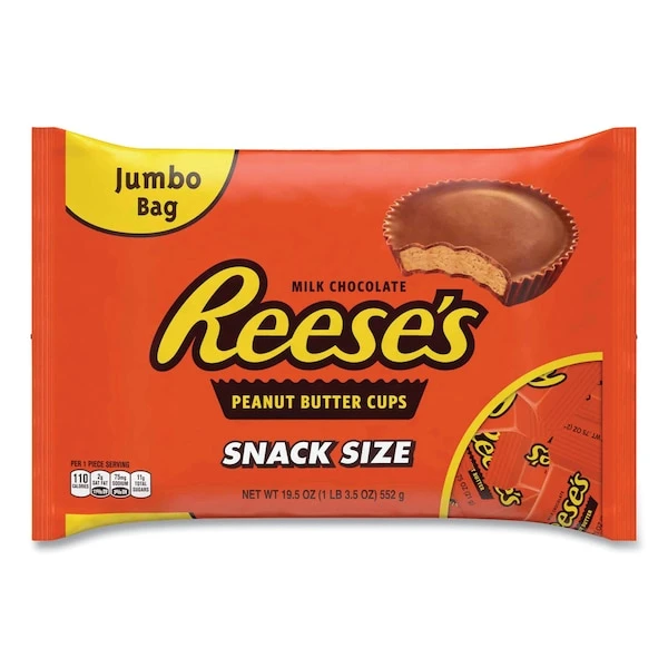 Snack Size Peanut Butter Cups, Jumbo Bag, 19.5 Oz Bag