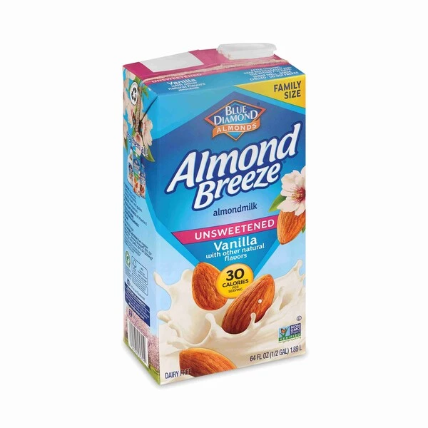 Almond Breeze Almond Milk, Unsweetened Vanilla, 64 Oz Carton, PK2, 2PK