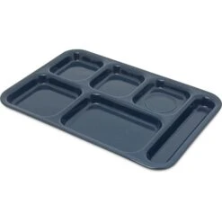 CARLISLE Right Hand 6 Comp Tray, Blue, PK12