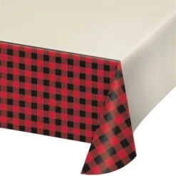 Creative Converting Buffalo Plaid Plastic Tablecloth, 102"x54", 6PK