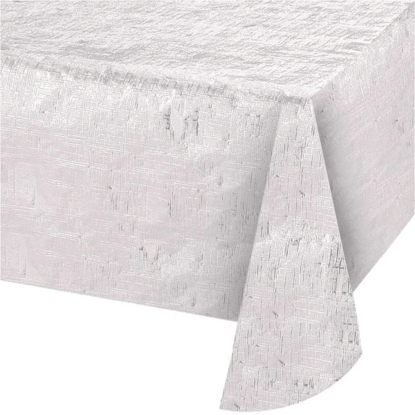Creative Converting Opalescent White Paper Tablecloth, 108"x54", 12PK