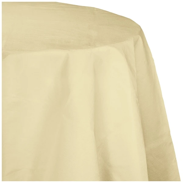 Ivory Octy Round Tablecloth, 82", 12PK