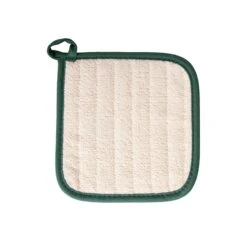 Concepts Quilted Natural Terry Front / Drk Grn Fabric Back Pot Holder