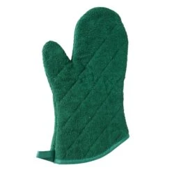 Value Basics Solid Quilted 100% Cotton Terry Thumb Mitt Hunter Green