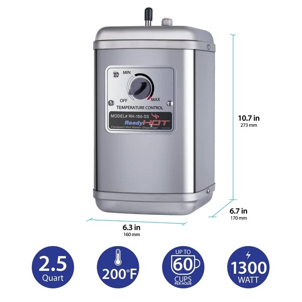 Compact Hot Water Dispenser With Brushed Nickel Faucet - Image 2