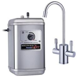 Compact Hot And Cold Water Dispenser With Chrome Faucet
