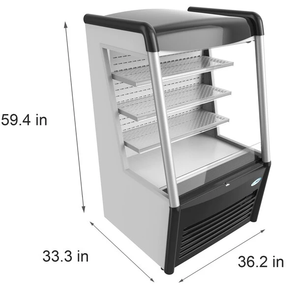 36" Open Air Merchandiser Grab And Go Refrigerator With LED Lighting And Night Curtain - Image 10