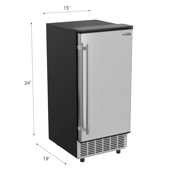 Stainless-Steel Built-In Ice Maker Machine With Large 25 Lb Cube Storage Basket, Full Cube Production - Image 8