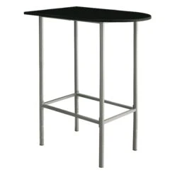 Monarch Specialties Home Bar, Bar Table, Bar Height, Pub, 36" Rectangular, Small, Kitchen, Metal, Laminate, Black, Grey