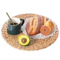 Vintiquewise 15 Decorative Weave Water Hyacinth Round Mat Charger Plates For Dining Table