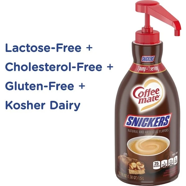 Coffee Creamer, Liquid, Pump Bottle, 1.5 Liter, White - Image 3