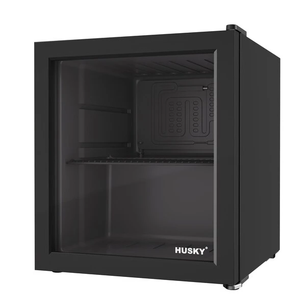 Husky Glass Door 1.6 Cu.Ft/46L Mini Fridge, Black