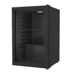 Husky Glass Door 2.4 Cu.Ft/69L Mini Fridge, Black