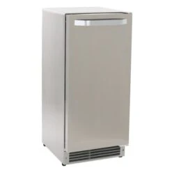 Shallow Depth Outdoor Built-In Undercounter Ice Maker, 15 In., 25 Lbs, Crescent Cubes, Stainless Steel