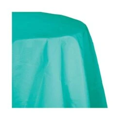 82 In. Teal Lagoon Tablecover, Octy Round, 12PK