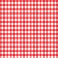 Magic Cover 6739445 52 X 52 In. Red & White Checkered Plastic Tablecloth
