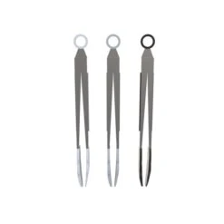 Silver Silicone & Stainless Steel Mini Locking Tong Set - Pack Of 15