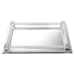 Shonfeld Crystal GS5532 20 X 16 In. Mirror Tray With Handles & Diamonds