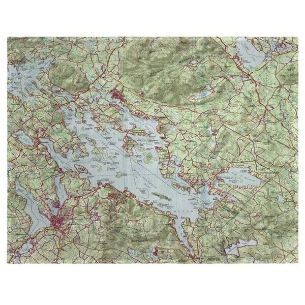 Betsy Drake PM967 14 X 18 In. Lake Winnipesaukee; NH Nautical Map Place Mat - Set Of 4