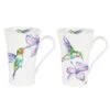 600 Ml Humming Birds Multi Latte Mugs, Multi Color - Set Of 6