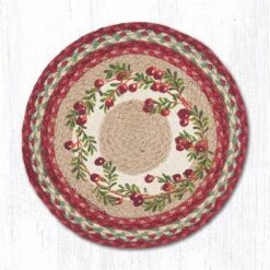 15 In. Cranberries Printed Round Placemat