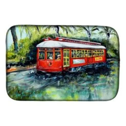 Little Red Street Car Dish Drying Mat