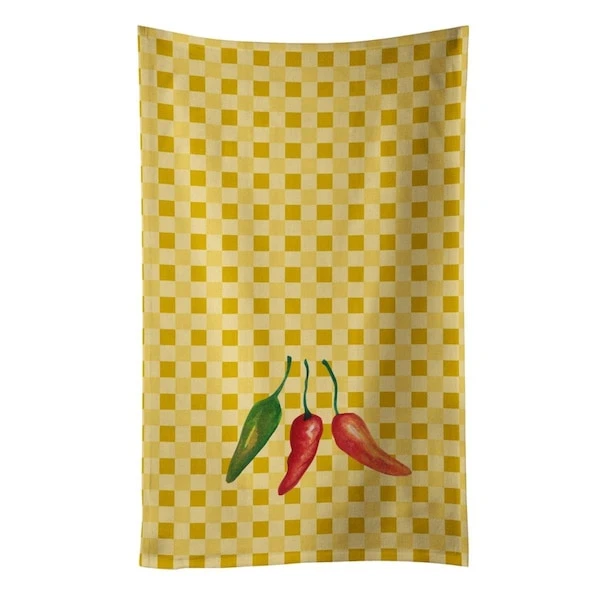 Cayenne Pepper On Basketweave Kitchen Towel