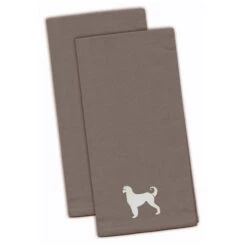Afghan Hound Gray Embroidered Kitchen Towel