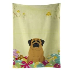 Easter Eggs Mastiff Kitchen Towel