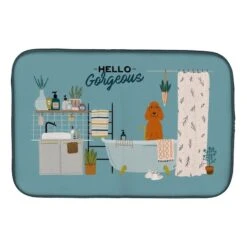 14 X 21 In. Irish Setter In Bathtub Dish Drying Mat