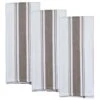 Dunroven House OR725-10 Stripe Kitchen Towels; Taupe & White - Set Of 3