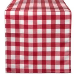 14 X 108 In. Red Check Outdoor Table Runner