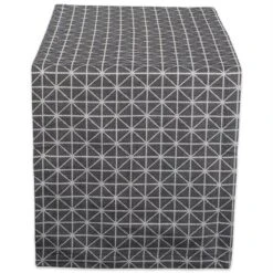 14 X 72 In. Triangle Table Runner - Black & White